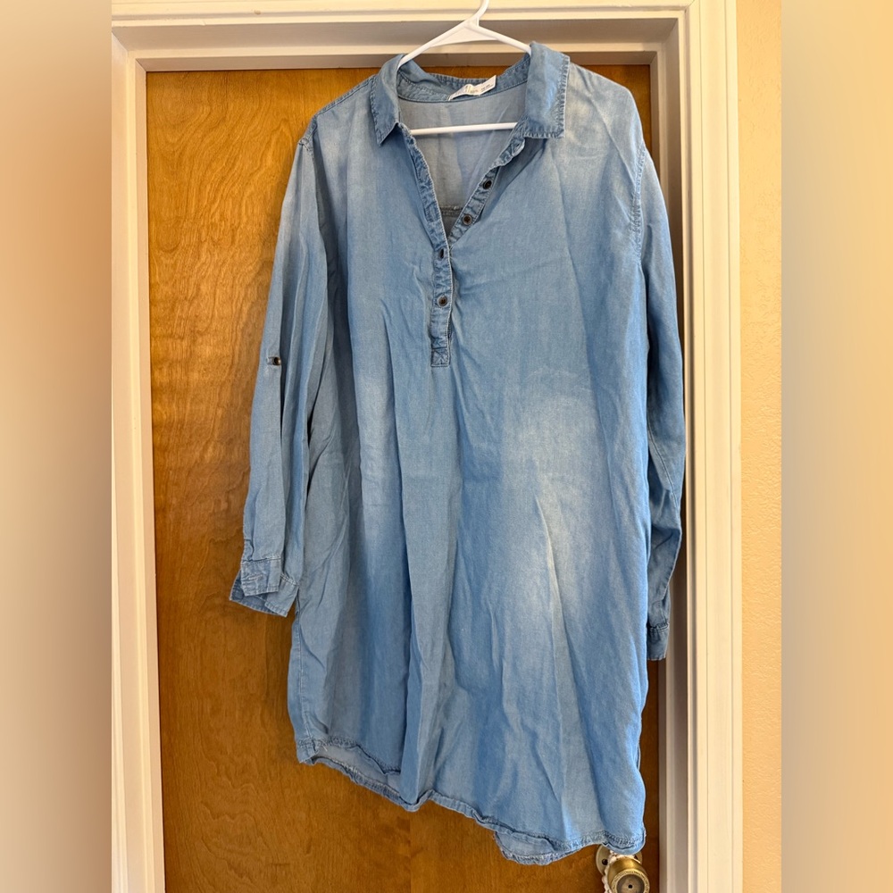 Women’s Blue Denim Shirt Dress